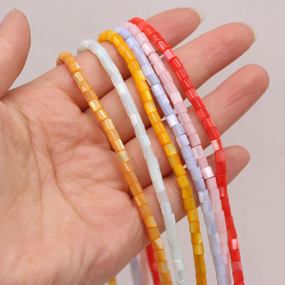 

6 Kinds Colorful Natural Shell Cylindrical Beads DIY Jewelry Making Necklace Earrings Bracelet Accessories Gift