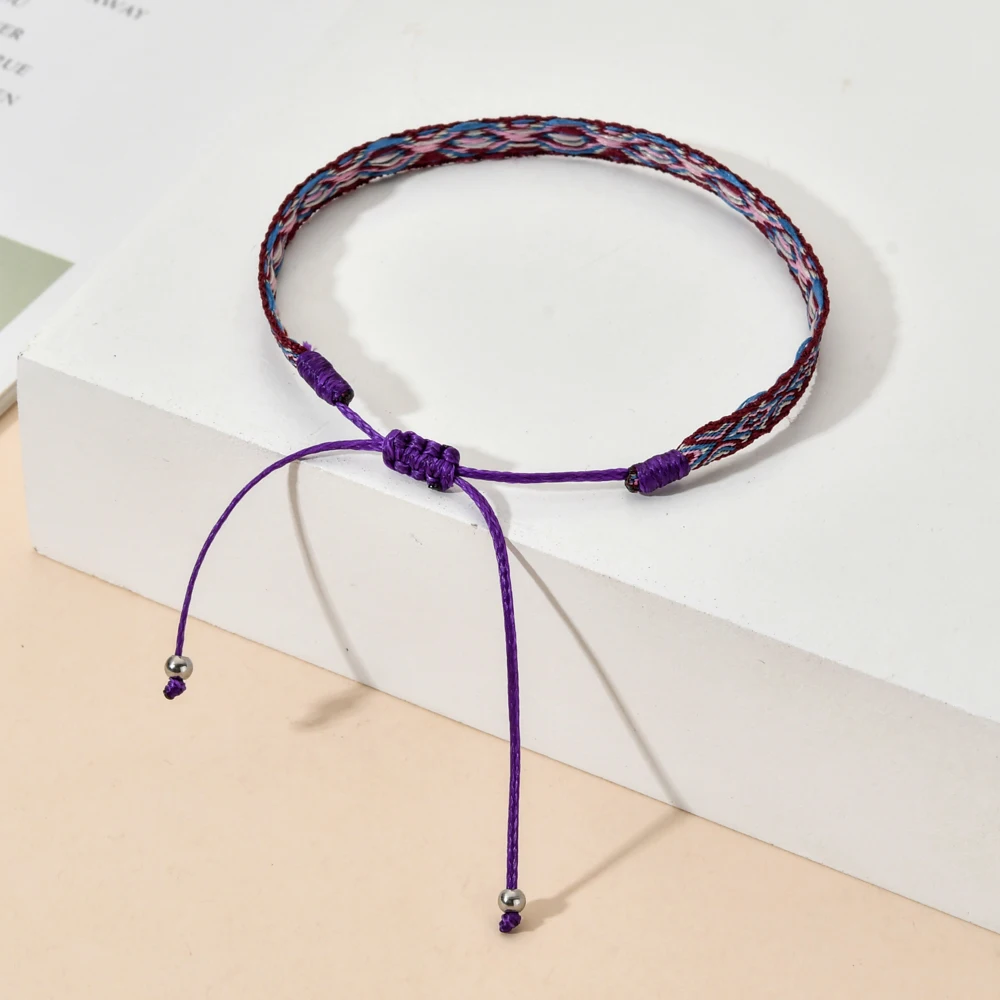 Braided Rope Bracelet ZMZY Handmade Rope Bracelet Boho Colombian Wayuu Bracelet Lucky Tibetan String Bracelets & Bangles for Women Men Ethnic Gift