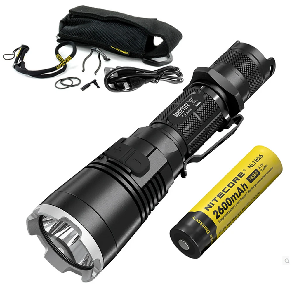 NITECORE MH27UV тактический фонарь XP-L HI V3 365 нм красный синий УФ-свет USB Перезаряжаемый Макс 1000 люмен УФ фонарик - Испускаемый цвет: MH27UV NL1826