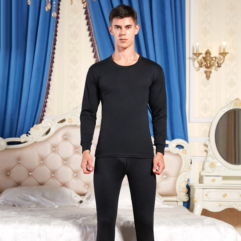 Men Winter Thermal Long Underwear Set Youth Thin Warm Long Johns mens silk long underwear Long Johns