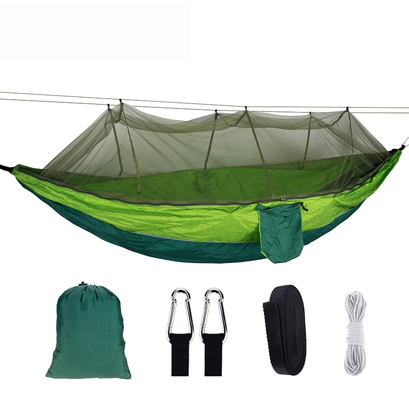 Dark Green green G Гамак с москитной сеткой камуфляж Кемпинг Спальный Сад Открытый взрослых парашют ткань портативный путешествия качели гамак палатка - Цвет: Dark Green green G