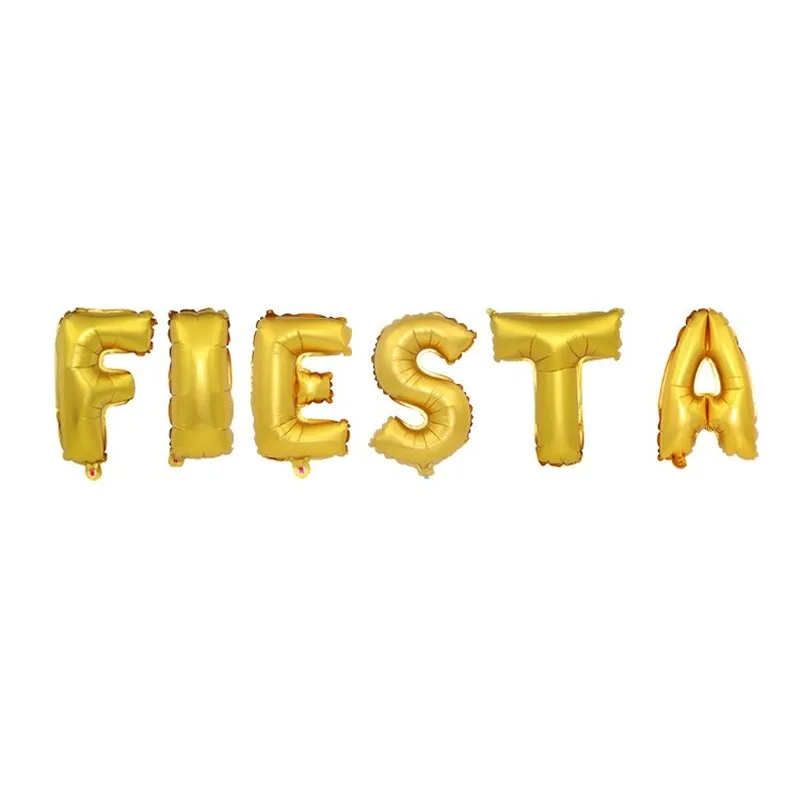 Горячая Распродажа, набор алюминиевых шаров с надписью FIESTA, золотые, розовые, золотые, мексиканские, испанские, карнавальные, вечерние, карнавальные, декоративные шары с алфавитом
