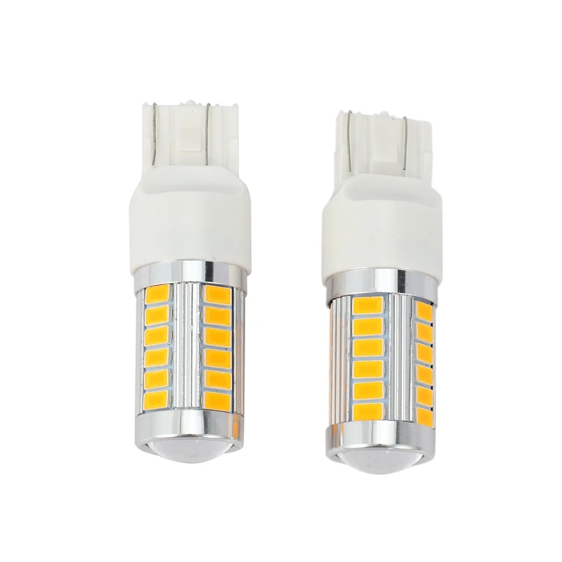 7443, T20 Led Bulbs Amber Yellow 900 Lumens Super Bright Turn Signals
