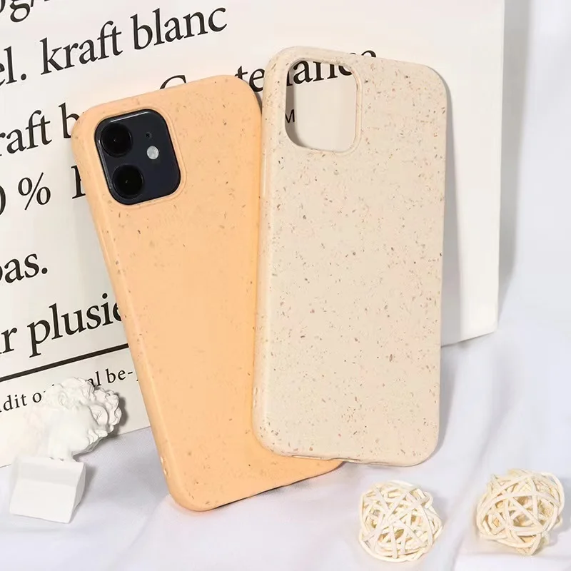 Полностью Разлагаемый чехол для iPhone13 12 11Pro Max мягкий из пшеничной соломы подходит