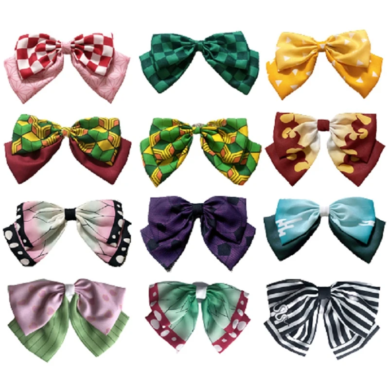 Аниме демон убийца: лезвие вокруг волос галстук мультфильм лук аксессуары для |