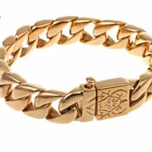 Нержавеющая сталь Мужской призрак браслет 22 см Мода Золотой Цвет тяжелый массивный велосипед звено цепи браслет ювелирные изделия