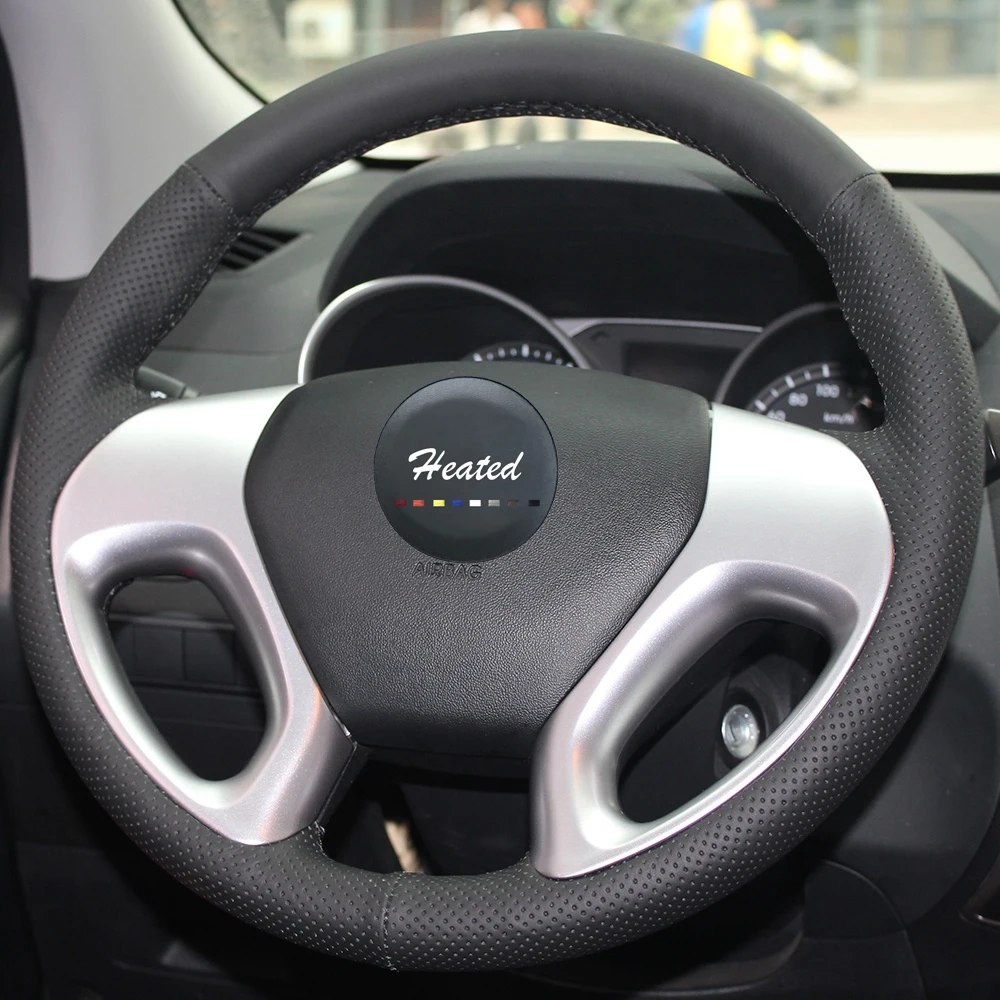 Микрофибра кожа авто рулевое колесо Крышка для Hyundai ix35 Tucson 2 2011 2015 оплетка на
