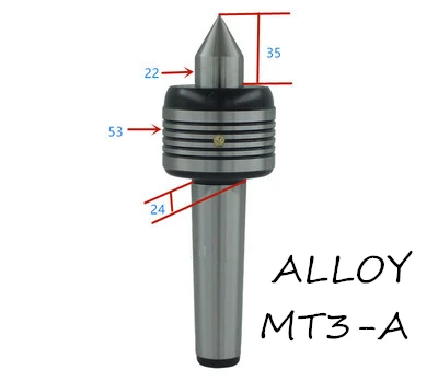 MT3 - A alloy Высокий прибор с точным ЧПУ прокатный живой центр MT2 MT3 MT4 MT5 сверло для фрезерного станка thimble/средней мощности роторные центры - Длина режущей кромки: MT3 - A alloy