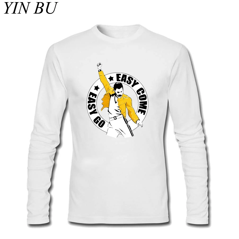 Мужская футболка с Фредди Меркурий, Camisetas Hombre Swag, футболки для мальчиков, уникальные, на заказ, с длинным рукавом, Hombre, семейная футболка - Цвет: Оранжевый
