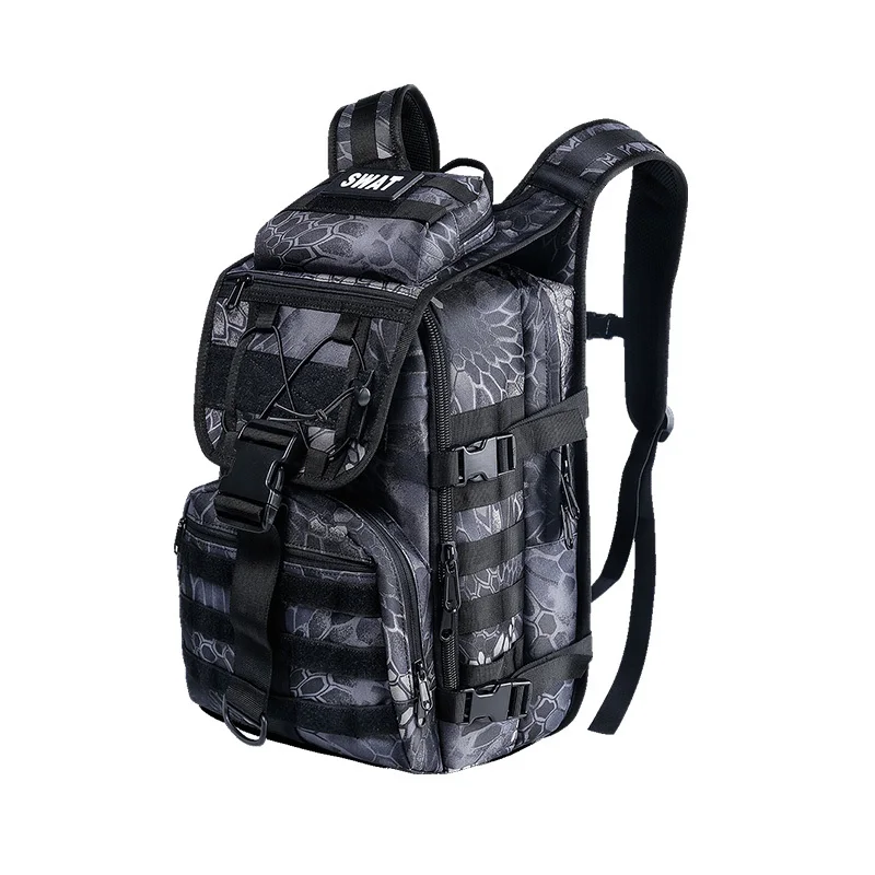 Black Python Походный тактический рюкзак 40л, водонепроницаемая нейлоновая сумка, армейский Камуфляжный ранец, охотничий рюкзак Mochila Militar, рюкзак 600D, Оксфорд, унисекс - Цвет: Black Python