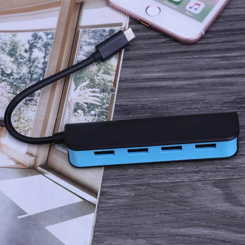 5 Гбит/с usb-хаб сплиттер 4-в-1 Usb3.1 Тип-C 4 Порты usb-хаб с кабелем 20,5 см для ПК Компьютерные аксессуары и Запчасти