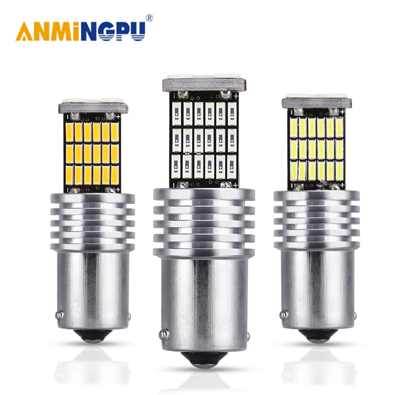 

ANMINGPU 2x Signal Lamp P21W Led BA15S BAU15S PY21W 1156 Led Bulb 4014SMD Bay15d 1157 Led Turn Signal Reverse Brake Tail Light