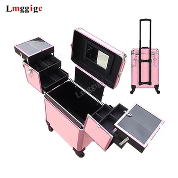 

Nails Makeup Suitcase with Rolling, Beauty Toolbox ,Cabin Cosmetic Bags,Travel Box ,Trolley Case with Wheel