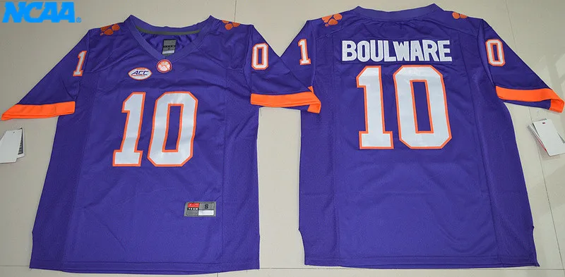 Новое поступление высокое качество NCAA Ben Boulware#10 футболка колледжа Джерси S-XXXL - Цвет: 3