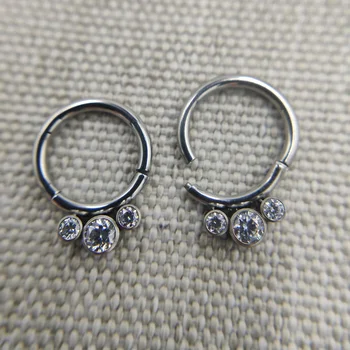 

16G Implant Grade Titanium ASTM F136 Clicker Hinged Segment Ring Septum Nose Piercing Helix Tragus Daith Piercing Body Jewelry