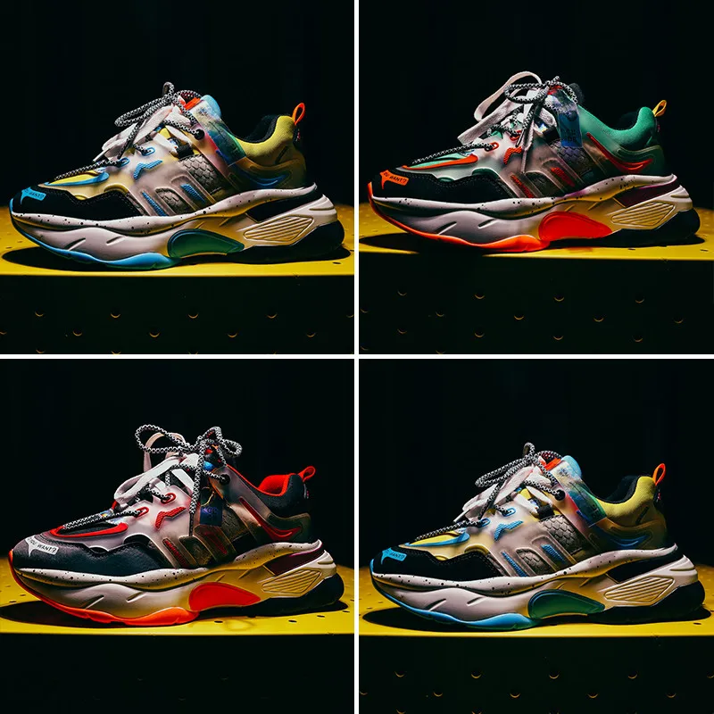 

2020 Running Men's Casual Shoes Outdoor Street Sneakers Men Fashion Mixed Colors Zapatos De Hombre Thick-soled Platform Shoes