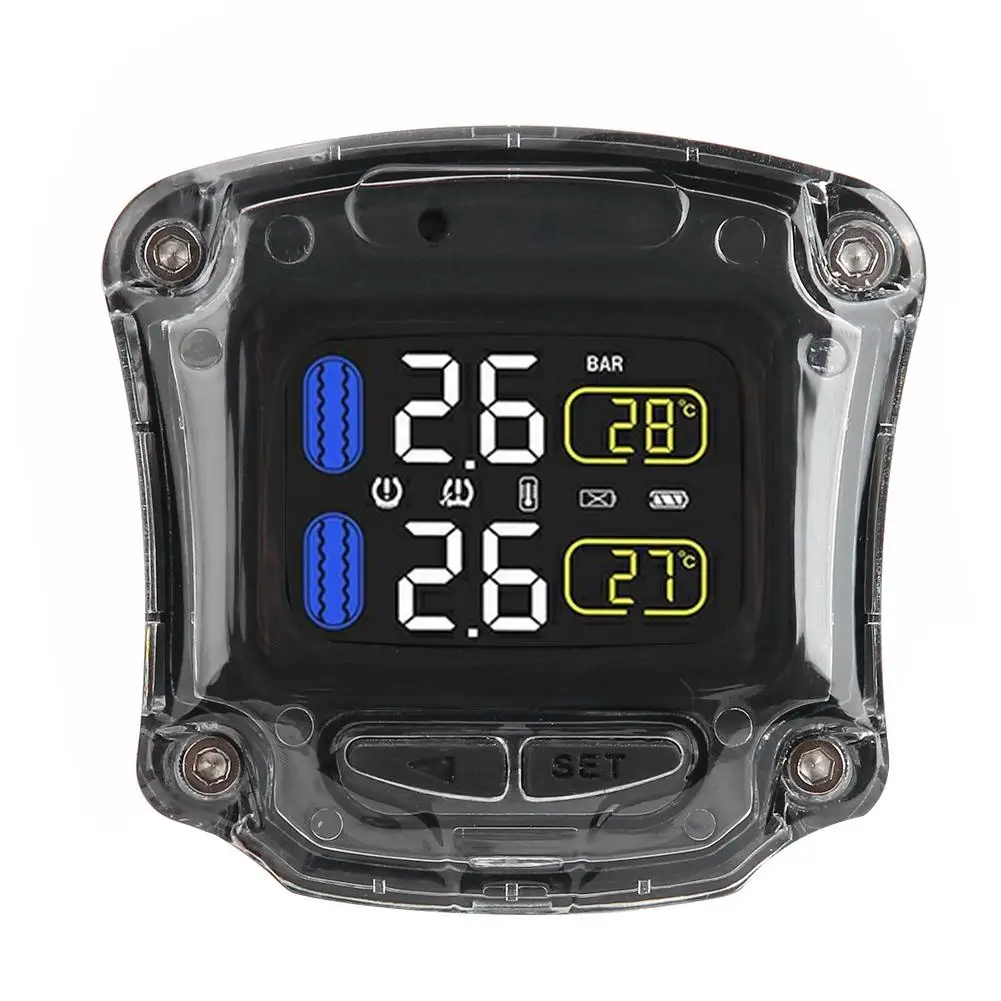 Система контроля давления в шинах мотоцикла с 2 внешними датчиками TPMS сигнализация давления в шинах