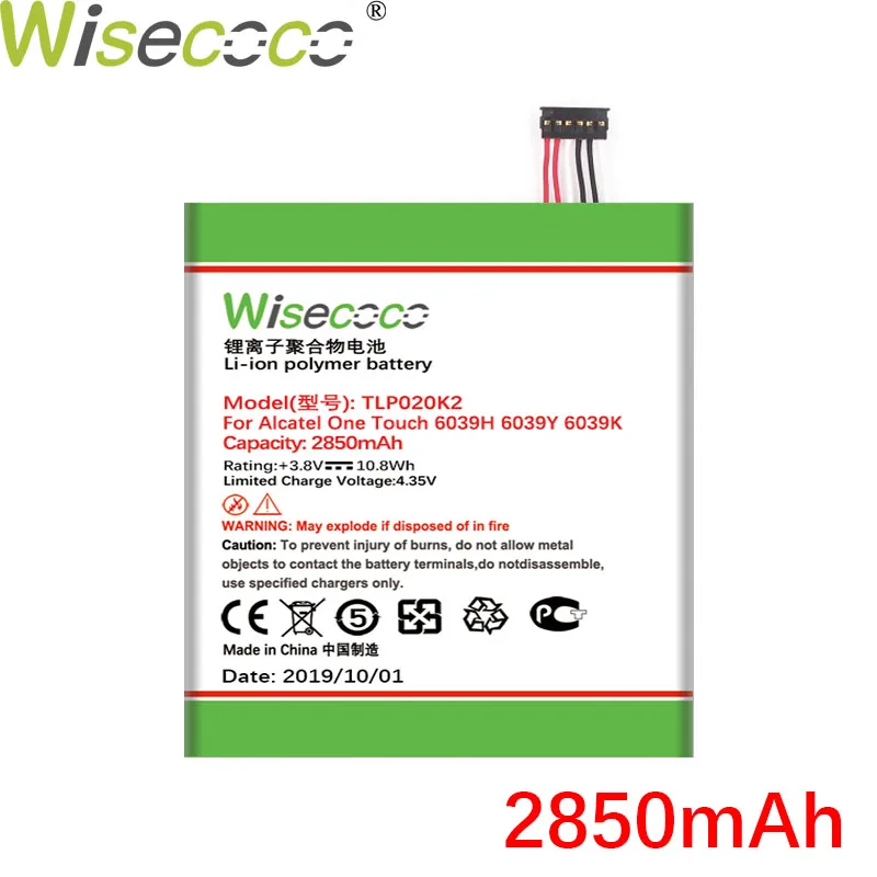 WISECOCO 2850 мАч TLp020K2 батарея для Alcatel One Touch 6039H 6039Y 6039K мобильный телефон последняя продукция батарея+ номер отслеживания