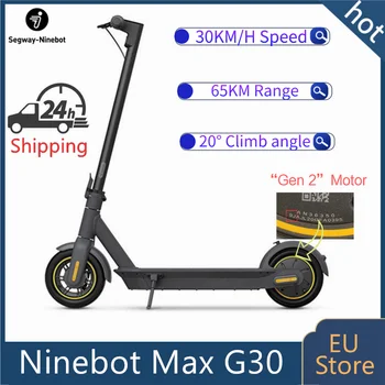 Billige EU Lager Ninebot MAX G30 Gen2 Motor Smart Elektrische Roller 551w 10 Inch Vakuum Reifen 30 Km/h 65km Faltbare Dual Bremse Kickscooter