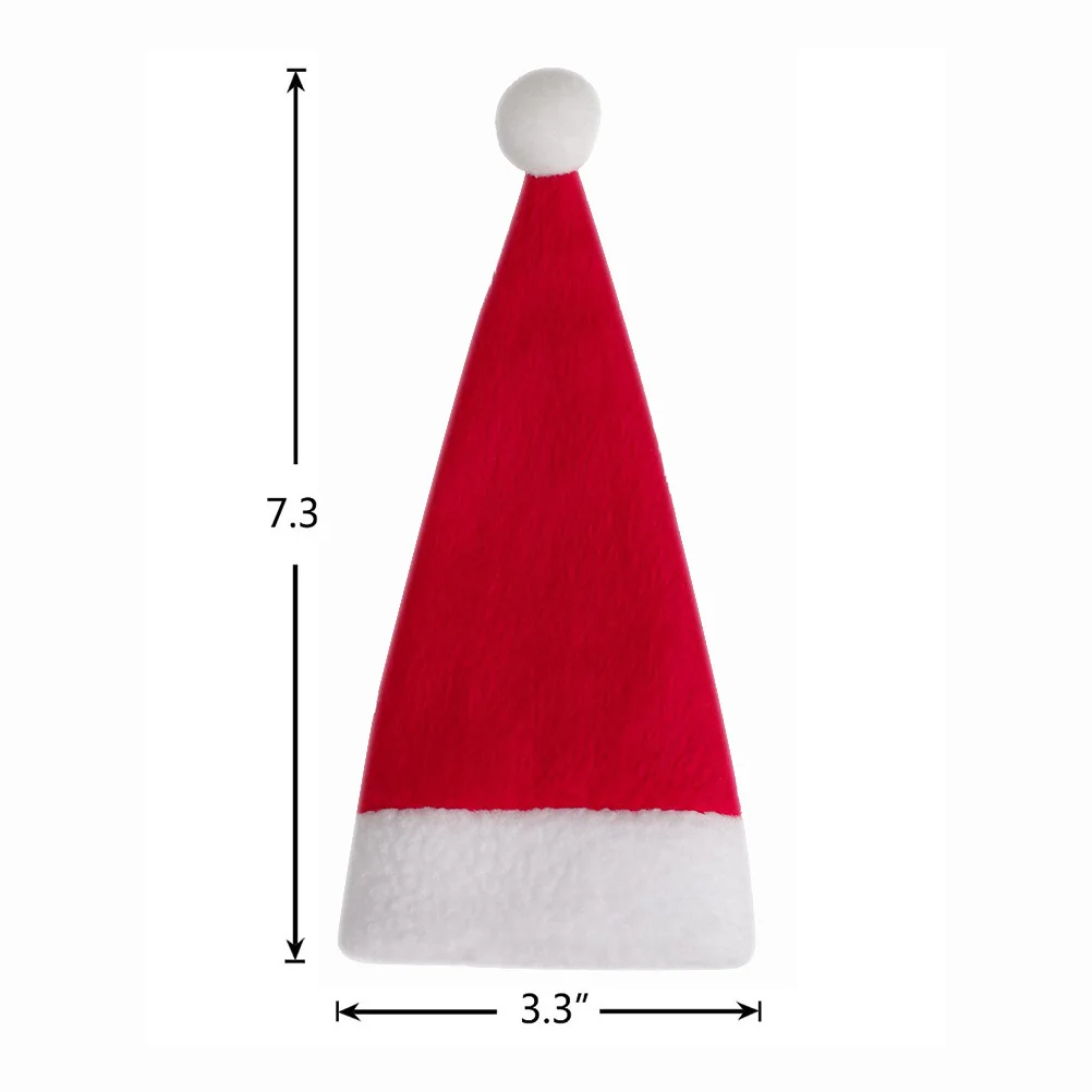24pcs Mini Santa Claus Hat Christmas Winebottle Cap Bag Cutters Forks Bag Mini Santa Hat Cutlery Bag For Xmas Party Kitchen Home