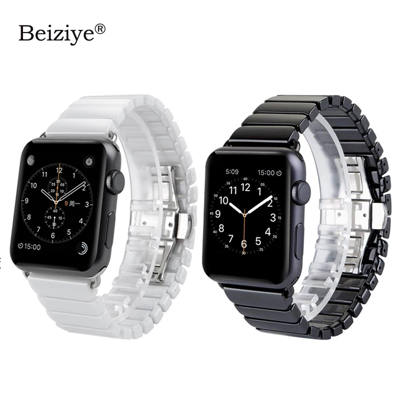 

Ceramic Strap for Apple Watch Band 38mm 42mm Butterfly Buckle Replacement Strap for iWatch Band Series 5 4 40mm 44mm Watchband