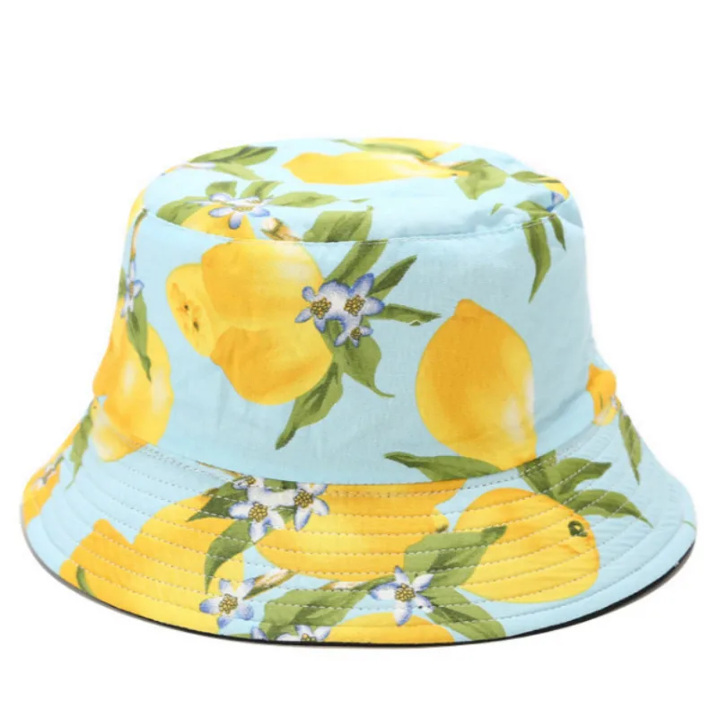 Lemon Reversible Bucket Women Hat 
