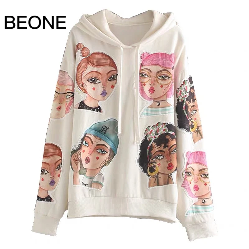 BEONE 2019 осенне зимний джемпер с капюшоном художественная серия пальто Модный