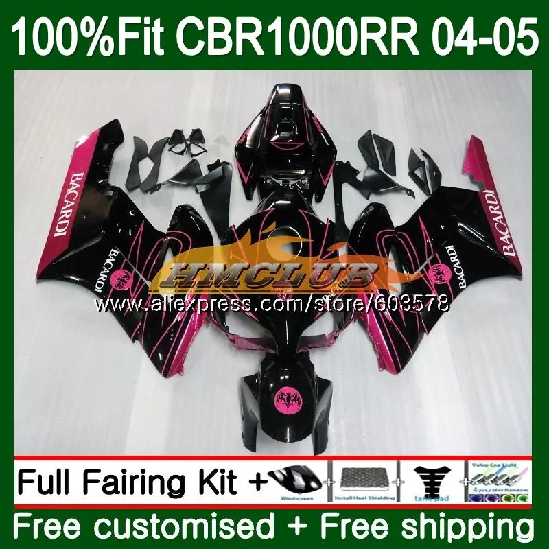 Инъекции для HONDA CBR 1000RR CBR1000 RR 2004 2005 OEM тела 81CL. 81 CBR 1000 RR CBR1000RR 04 05 BACARDI летучие мыши подходят обтекатели