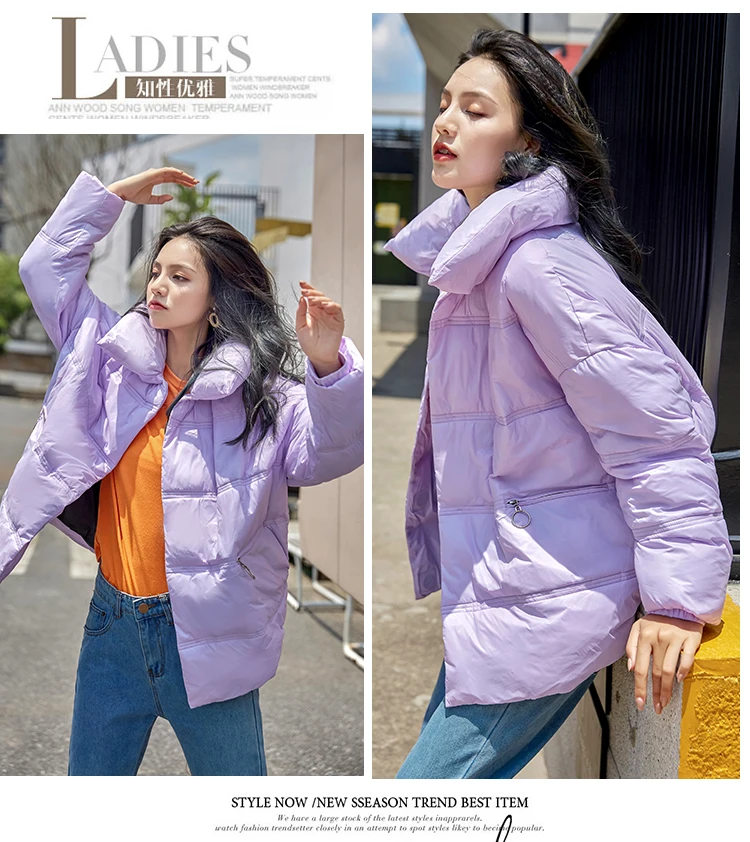 down Jacket Women's Winter New Style Thin Korean-style Loose-Fit Cotton-padded Clothes INS Online Celebrity down Coat