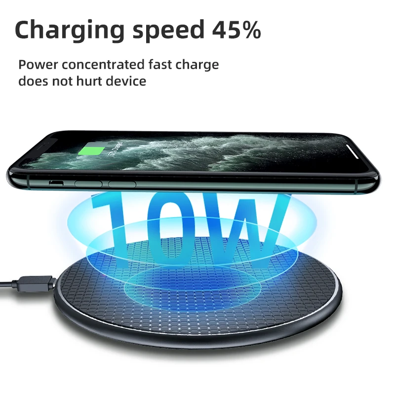 ! ACCEZZ 10 Вт Qi Быстрое беспроводное зарядное устройство для iphone 8 Plus XS 11 Pro Max huawei mate P20