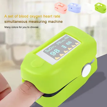 

Fingertip Blood Oxygen Monitor sleeve with LED Screen Silicone Protective Sleeve Carry Pouch Box for Fingertip Pulse Oximeter