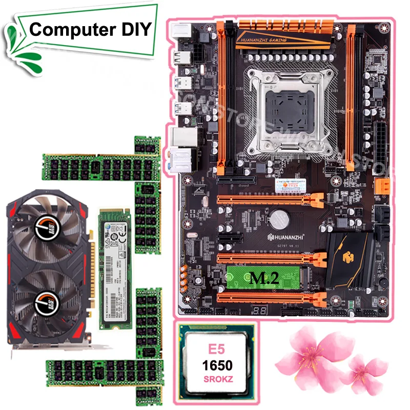Mobo с M.2 слотом HUANANZHI X79 материнская плата 128G NVME SSD Intel Xeon E5 1650 3,2 GHz видеокарта GTX750TI 2G RAM 4*8G 1600 RECC Mobo с M.2 слотом HUANANZHI X79 материнская плата 128G NVME SSD Intel Xeon E5 1650 3,2 GHz видеокарта GTX750TI 2G RAM 4*8G 1600 RECC