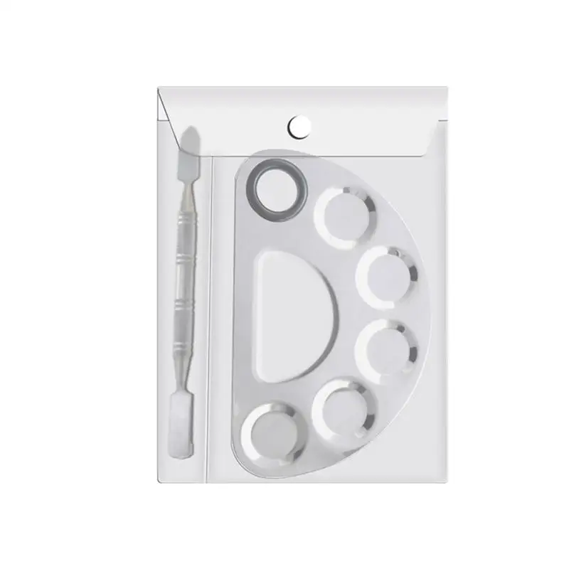 1 Набор палитры из нержавеющей стали для дизайна ногтей, тени для век, Палетка для макияжа, Палетка, Палетка, набор палочек для дизайна ногтей, цветные инструменты для дизайна ногтей