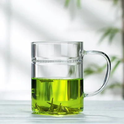 Crescent Cup зеленый фильтр чашка для чая Термостойкое стекло для мужчин и женщин креативная чайная чашка для офиса фильтр для чая прозрачный чай Специальный