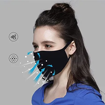 

20PCS Mask Polyester Adjustable Earrings Washable Reusable Windproof Mouth-muffle Anti-Dust Protective Maks for Men Women