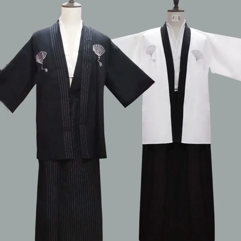 Традиционная японская мужская одежда кимоно для каратэ Obi Yukata мужское кимоно косплей кимоно японский костюм самурая FF2401
