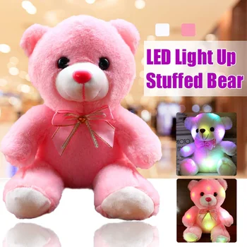 

LED Colorful Glowing Luminous Plush Baby 22CM Toys Lighting Stuffed Bear Teddy Bear Lovely Gifts for Kids and Girlfriend
