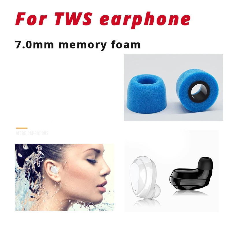 

Ready For QCY T1 T5 TWS Earphone 7mm Memory Foam Noise Isolating Comfortable Ear Pads Earbuds In-ear Earphone ZSX E10 ZSX T1