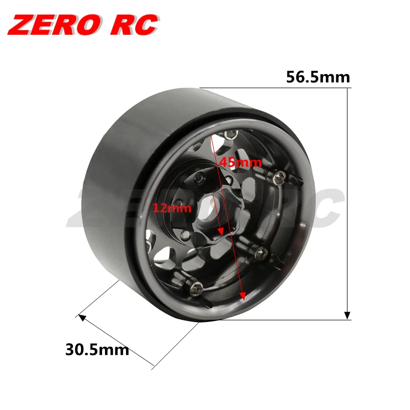 ձ 1/10 RC , 1.9 ġ   , 1:10 ũѷ  SCX10 III Capra Traxxa TRX4 TRX6 , 12mm  Ʈ, 4 