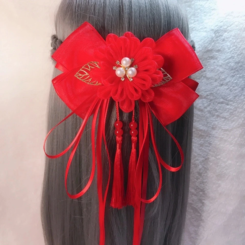 

Заколка для волос с жемчугом и лентами, 033