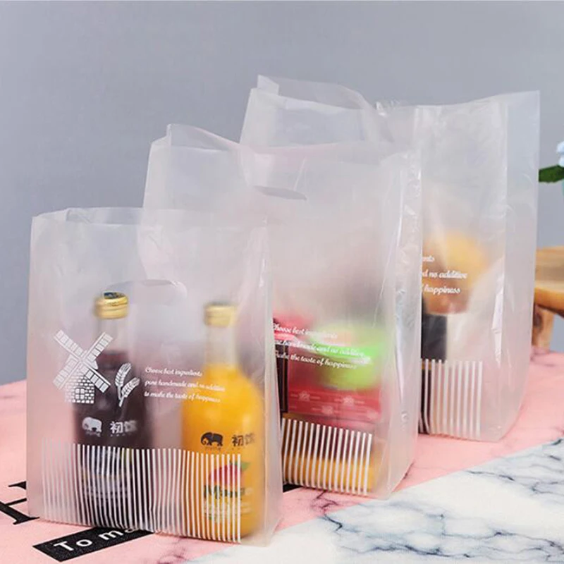 

50pcs/set Gift Packing Bag Plastic Biscuits Packaging Bread Baking Supplies White Dot candy Cookies Package Party wedding decor