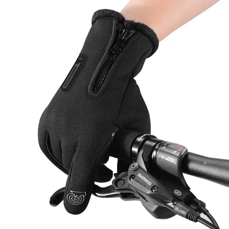 Ветрозащитные утепленные открытый MTB для велосипедов, мотоциклов Сенсорный экран полный палец перчатки Брендовая Дизайнерская обувь экиппировка для езды на велосипеде перчатки