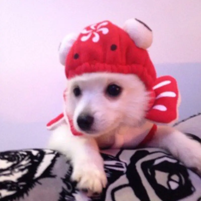 Red Cute Pet Dog Role-playing Suit Goldfish Puppy Cat Costume Christmas Decor