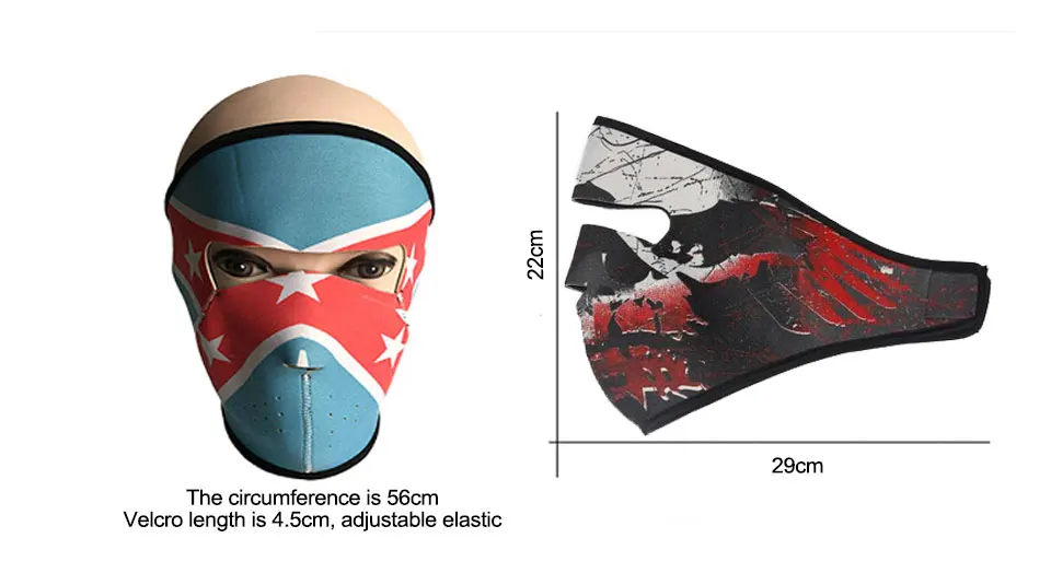 Мужская и женская мотоциклетная зимняя тактическая маска с привидением, Неопреновая Маска CS, теплая маска для лица, спортивная теплая Ветрозащитная маска для лыжного велосипеда