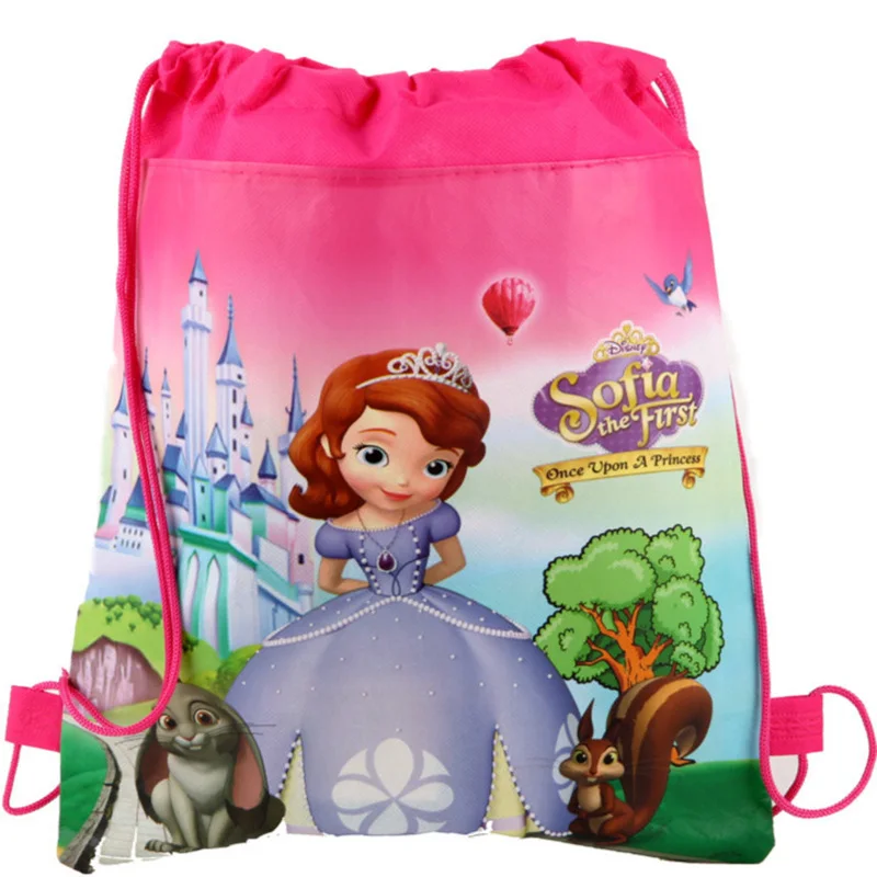 thumbnail image 1 of 1 pieza Disney Cars Mickey Minnie Coco Sofia Frozen Six Princess Winnie Bolsa de compras no tejida Mochila con cordón Suministros para fiestas, 1 of 5