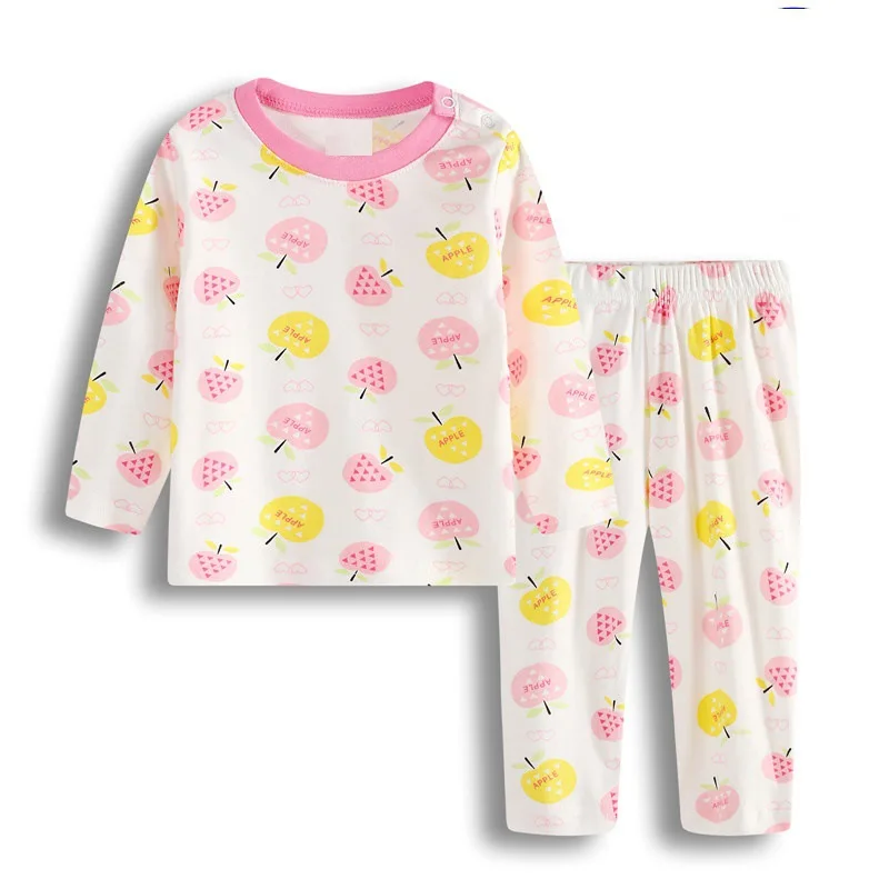 Пижамные костюмы для маленьких девочек; Пижама для новорожденных из мягкого хлопка; пижамы с героями мультфильмов для малышей; одежда для сна; комплекты одежды с длинными рукавами