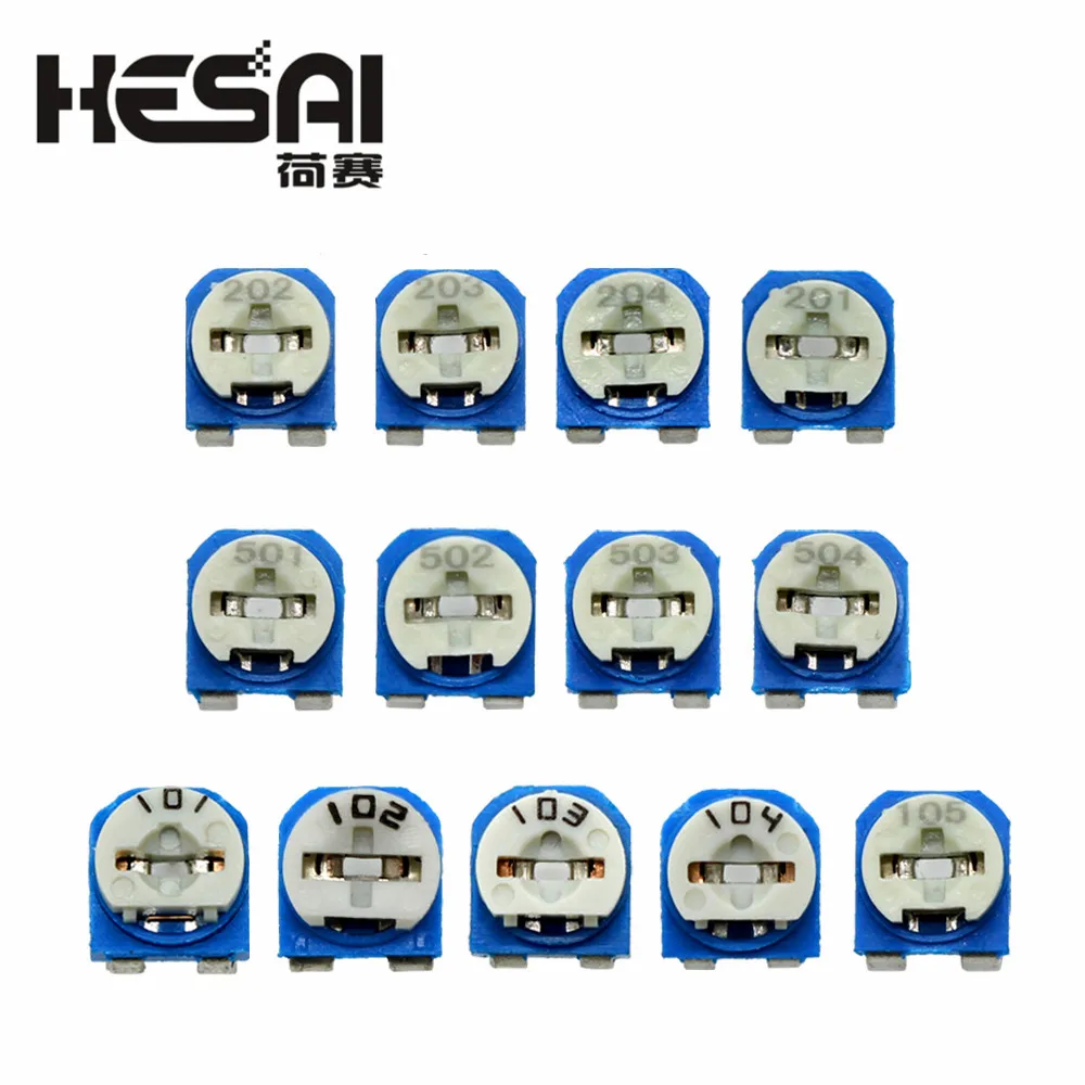 130PCS 13 Type Trimming Potentiometer RM-065 Top Adjustment 100ohm-1Mohm RM065 Variable Resistors Assorted Kit