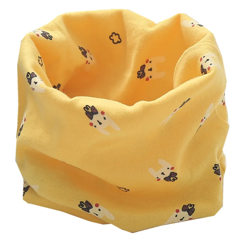 Осенне-зимний шарф для мальчиков, Детский круглый кольцевой ошейник, шарф для девочек, зимние детские шарфы, волшебный шейный платок для детей, Bufandas - Цвет: yellow rabbit