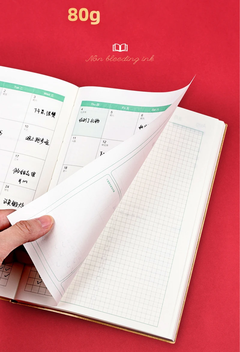 Bloco de Notas Novo Agenda Caderno Papelaria Escritório 365 Diário Semanal Sketchbook Escola Planejador Estudante Kawaii 2022 a5 7 High Quality Material escolar e de escritório