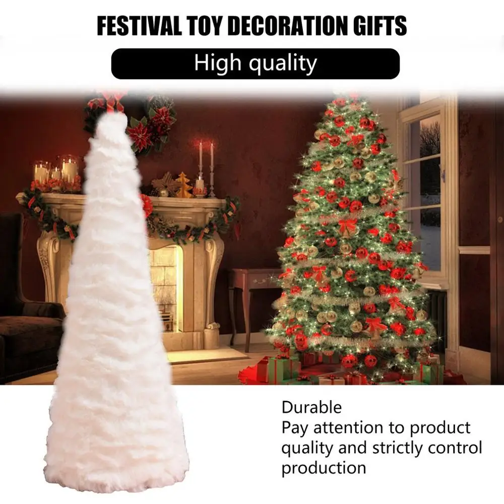 New Snowflake White Christmas Tree Holiday Home Decorations Desktop Ornaments Christmas Plush Decoration 2pcs